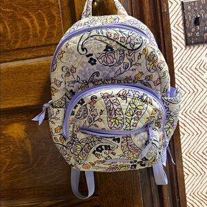 Vera Bradley Floral Backpack in Lavender and Yellow
